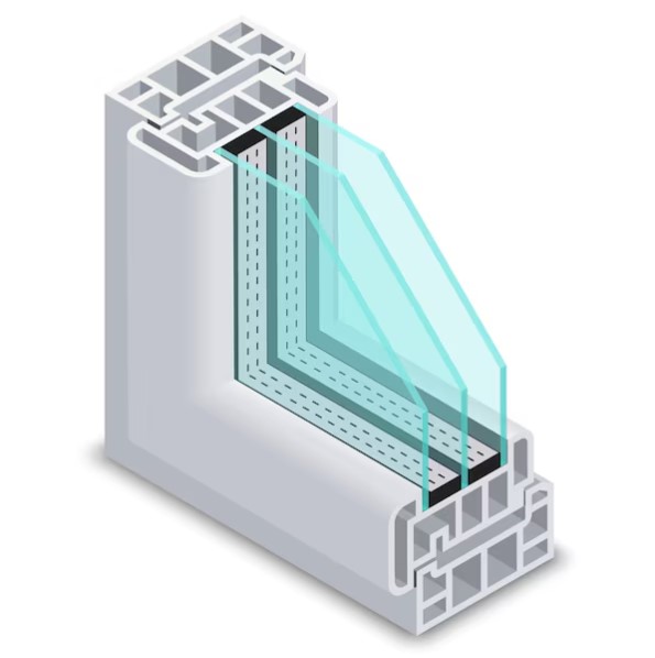 43mm triple glazing